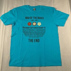 War of the Roses History Graphic T-Shirt Men’s Large Blue Gildan Softstyle